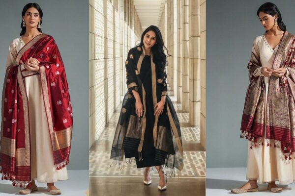 Transform Your Simple Kurti with Stunning Banarasi Dupatta Designs