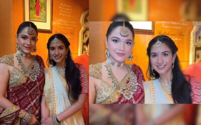 Anjali Merchant Dazzles in Traditional Patola Saree at Graha Shanti Puja, Stealing the Spotlight from Sister Radhika